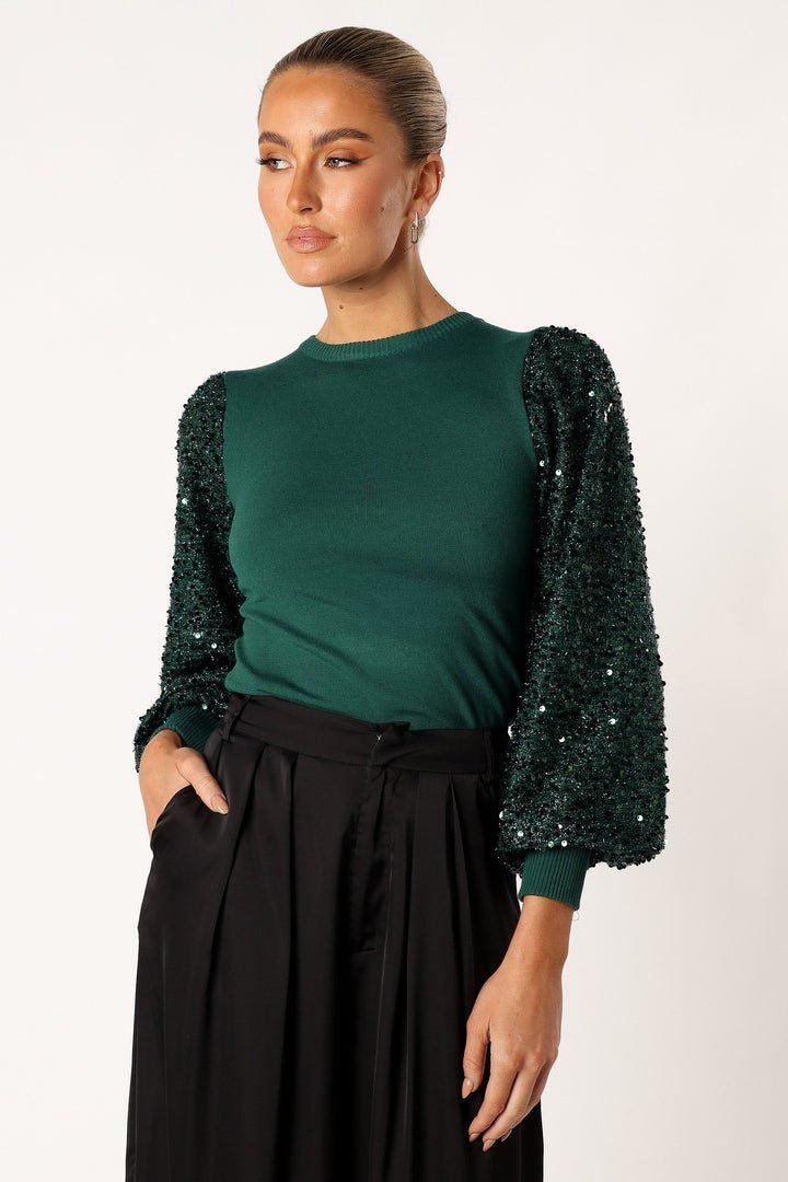 Rowan Sequin Sleeve Top 