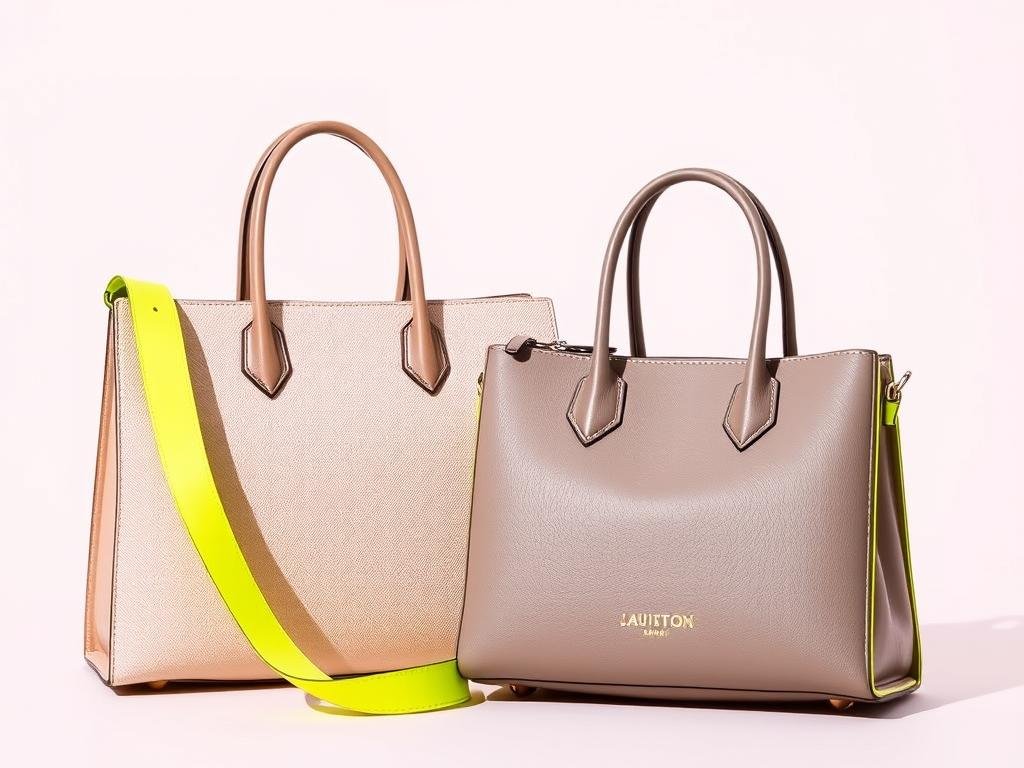 Designer bags with neon accents for summer 2025 featuring bright straps and details