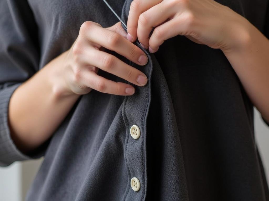 Repairing sustainable women's fashion clothing to extend its life