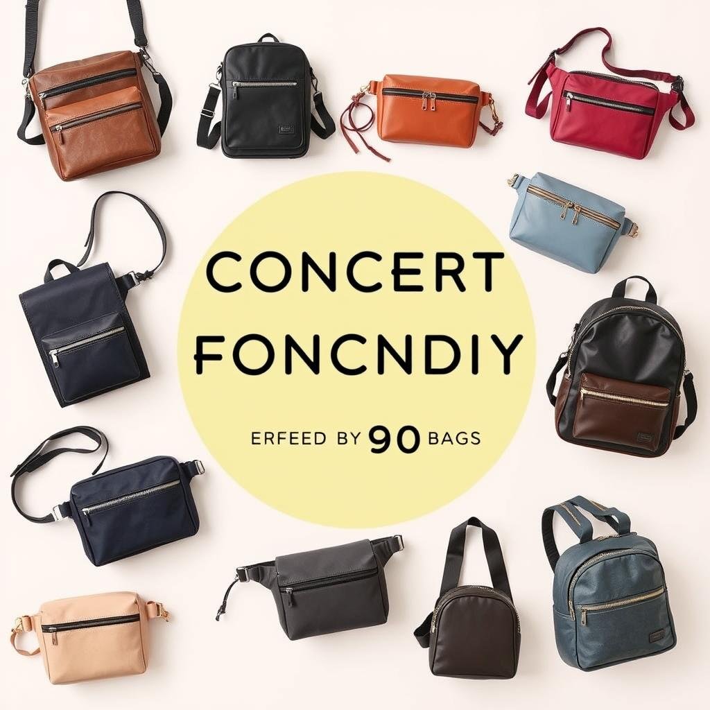 Concert-friendly crossbody and belt bags