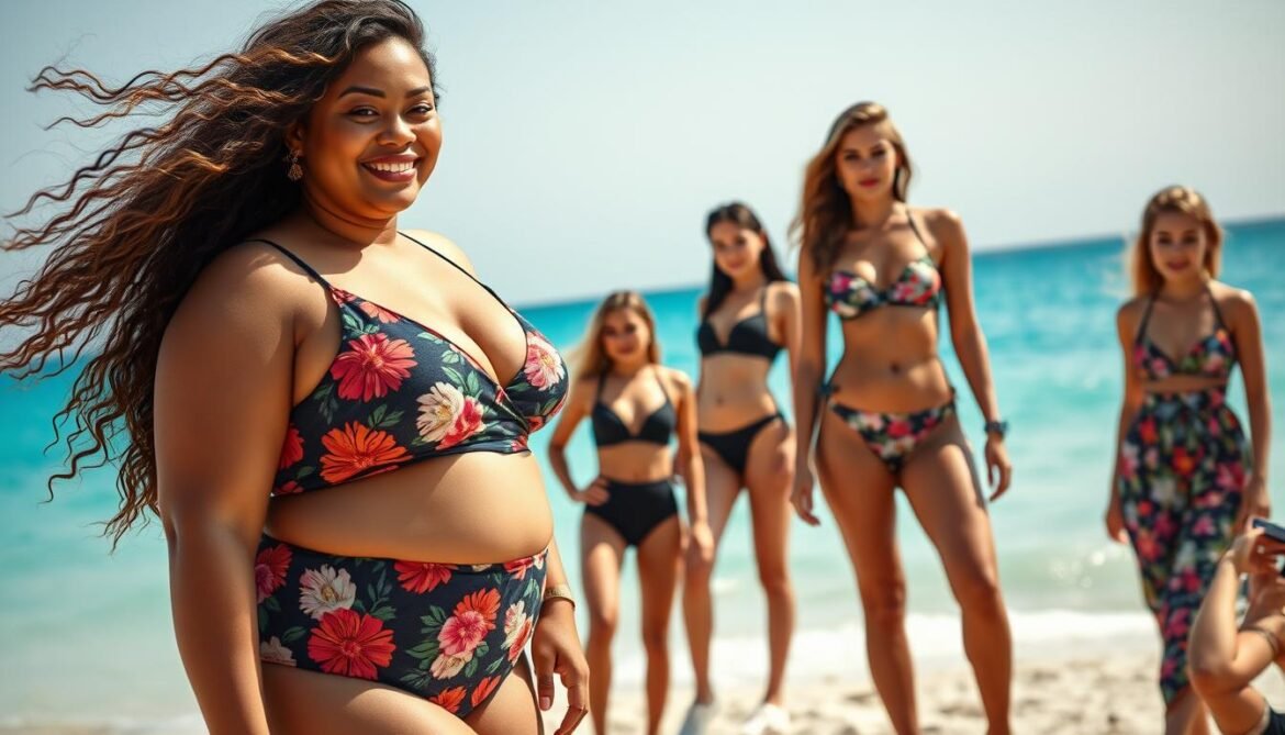 How to style a simple beach outfit for different body types?