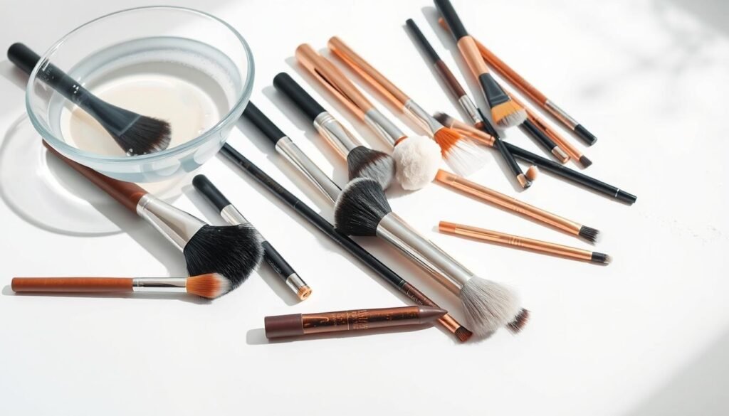 deep cleaning makeup brushes