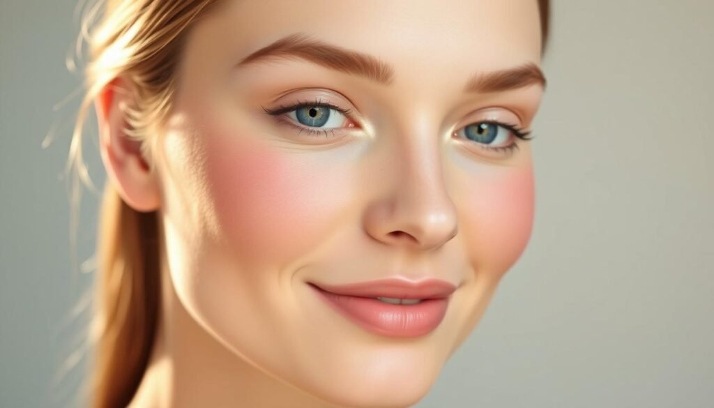 soft blush application
